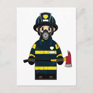 Feuerwehrmann der Respirator-Postkarte Postkarte