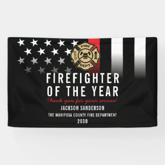 Feuerwehrmann des Jahres Mitarbeiter-Logo Rote Lin Banner