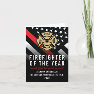Feuerwehrmann des Jahres Mitarbeiter-Logo Rote Lin Karte