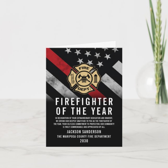 Feuerwehrmann des Jahres Mitarbeiteranerkennungs-L Karte (Vorderseite)