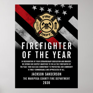 Feuerwehrmann des Jahres Mitarbeiteranerkennungs-L Poster