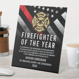 Feuerwehrmann des Jahres Mitarbeiteranerkennungs-L Sockelschild