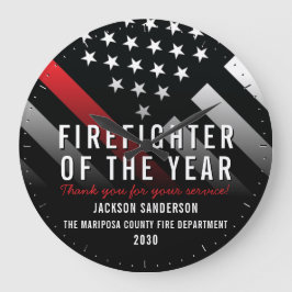 Feuerwehrmann des Jahres - Rote Linie der Mitarbei Große Wanduhr