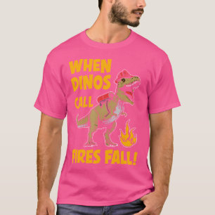 Feuerwehrmann Dinosaurier T Rex kämpfen Flammen T-Shirt