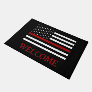 Feuerwehrmann-dünne rote Linie Fußmatte