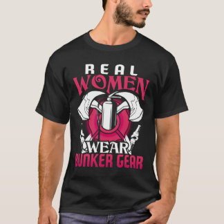 Feuerwehrmann echte Trage-Bunker-Ausrüstung Feuerw T-Shirt