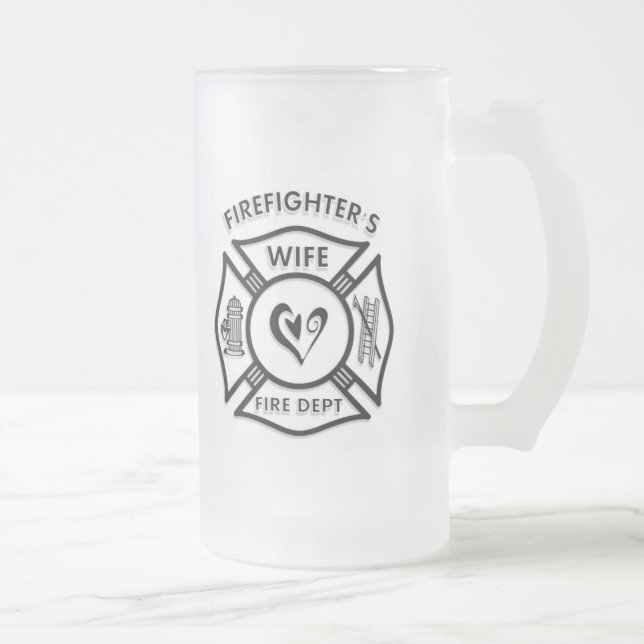 Feuerwehrmann-Ehefrau Mattglas Bierglas (Rechts)