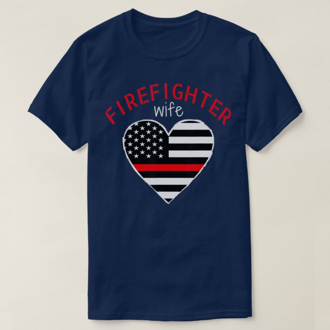 Feuerwehrmann Ehefrau Thin Red Line Feuerwehrmann T-Shirt (Design vorne)