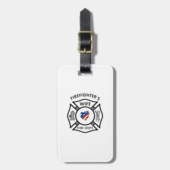 Feuerwehrmann-Ehefrauen USA Gepäckanhänger (Vorderseite vertikal)
