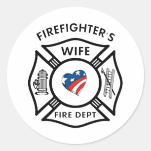 Feuerwehrmann-Ehefrauen USA Runder Aufkleber