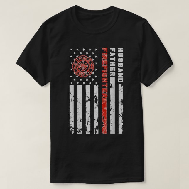 Feuerwehrmann Ehemann Vater Fireman Fathers Day gi T-Shirt (Design vorne)