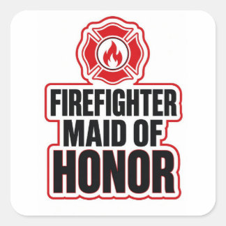 Feuerwehrmann Ehrenjungfer Quadratischer Aufkleber