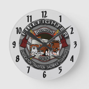 Feuerwehrmann Ehrenuhren Runde Wanduhr