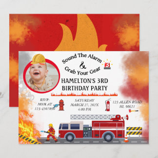 Feuerwehrmann Einladung zur Geburtstagspartei