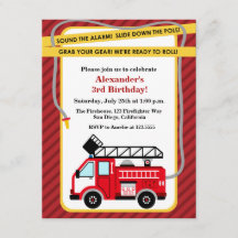 Feuerwehrmann Einladung zur Geburtstagspartei