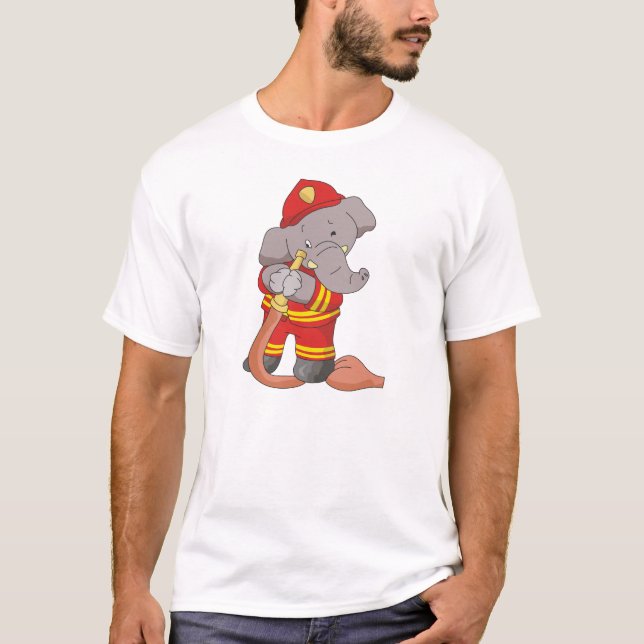 Feuerwehrmann-Elefant-T-Shirts und Geschenke T-Shirt (Vorderseite)