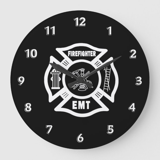 Feuerwehrmann EMT Große Wanduhr (Vorderseite)