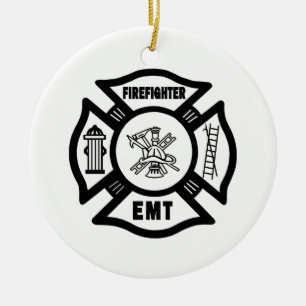 Feuerwehrmann EMT Keramik Ornament