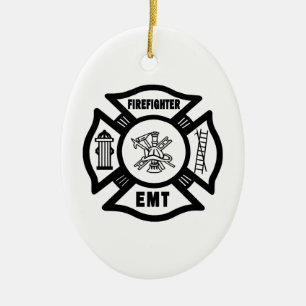 Feuerwehrmann EMT Keramikornament