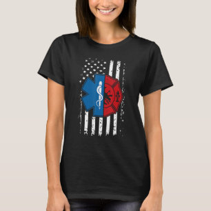 Feuerwehrmann Emt Us Flagge Emt Feuerwehrmann Ems T-Shirt