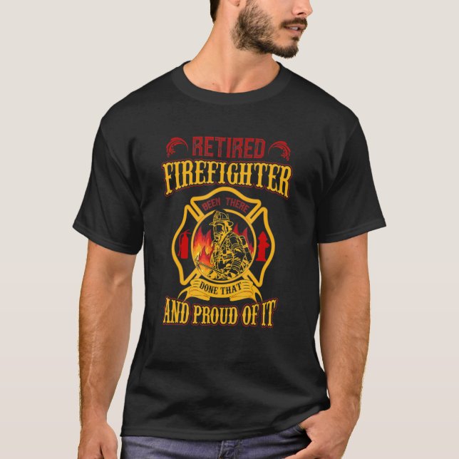 Feuerwehrmann ermüdet Feuerwehrmann und stolz dara T-Shirt (Vorderseite)