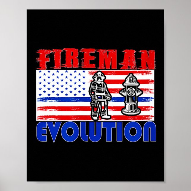 Feuerwehrmann Evolution Feuerwehrmann Geschenk Sto Poster (Vorne)