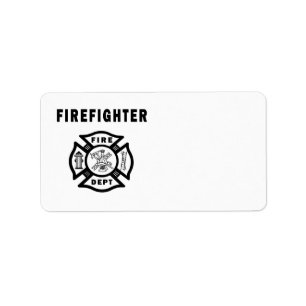 Feuerwehrmann-Feuer-Abteilungs-Logo Adressaufkleber