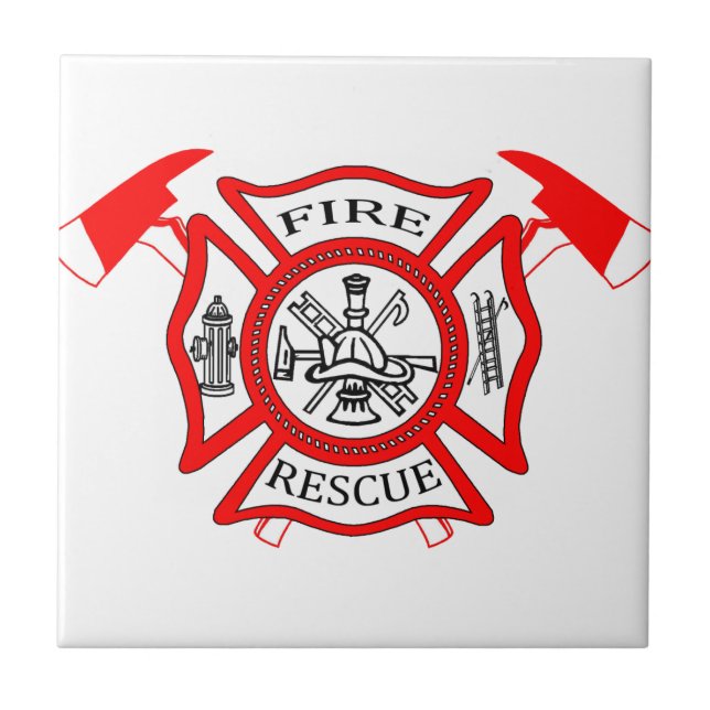 Feuerwehrmann-Feuer-Abteilungs-Logo Geschenke Fliese (Vorderseite)