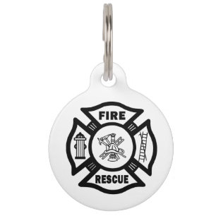 Feuerwehrmann-Feuer-Rettung Haustiermarke