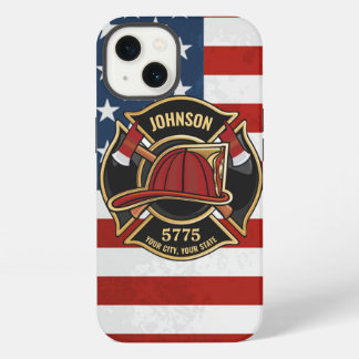 Feuerwehrmann Feuerrettungsabteilung USA-Flagge in iPhone 13 Hülle