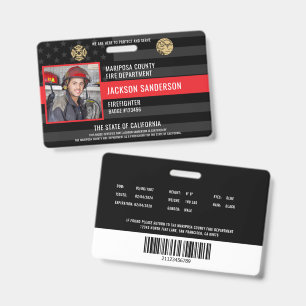 Feuerwehrmann Feuerwehr Foto Mitarbeiter ID Ausweis