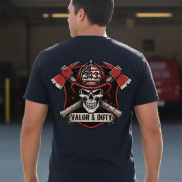 Feuerwehrmann/Feuerwehr-Schädel-Äxte-T-Shirt T-Shirt