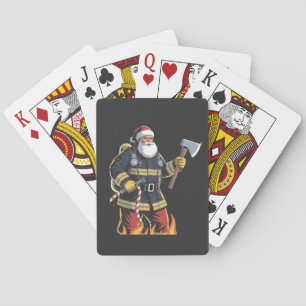 Feuerwehrmann Feuerwehr Weihnachtsbaum Santa Xmas Spielkarten