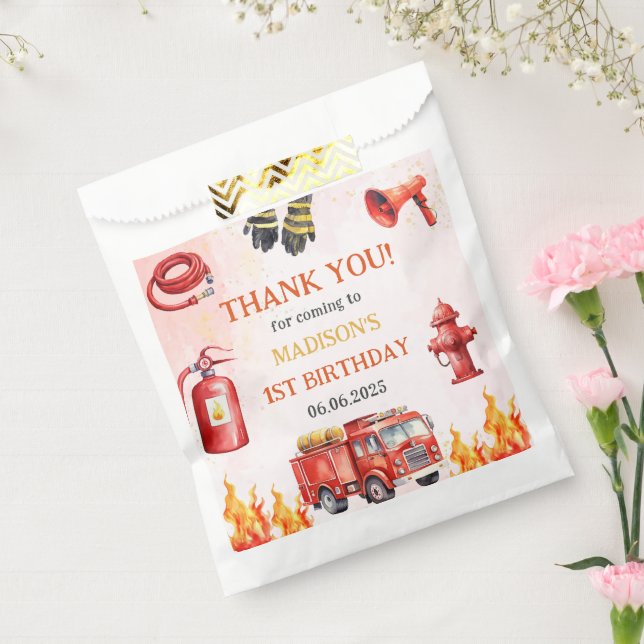 Feuerwehrmann Feuerwehrmann 1. Geburtstag Party Geschenktütchen (Versiegelt)