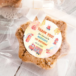 Feuerwehrmann Feuerwehrmann 1. Geburtstag Party Runder Aufkleber