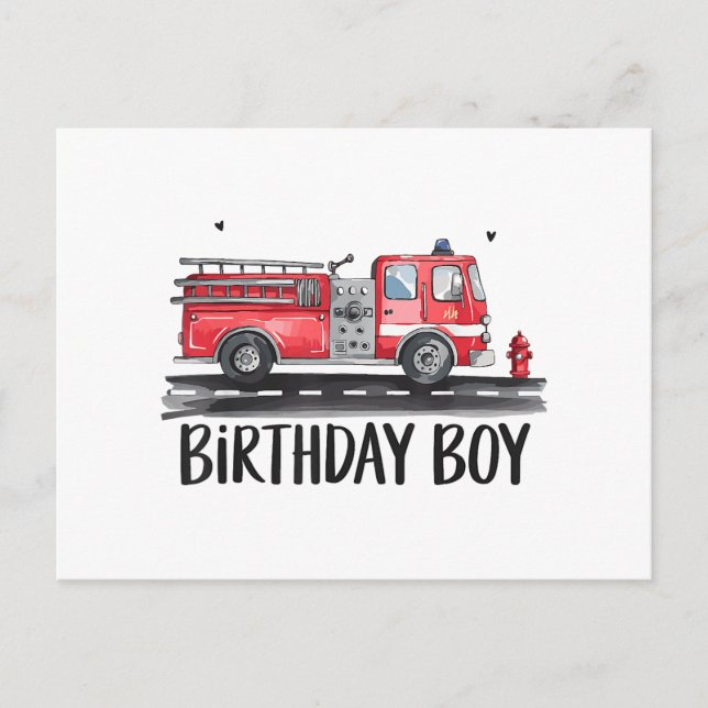 Feuerwehrmann Feuerwehrmann Der Geburtstag der Fam Postkarte (Vorderseite)
