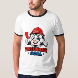 Feuerwehrmann Fußball Schiedsrichter Maskottchen T-Shirt