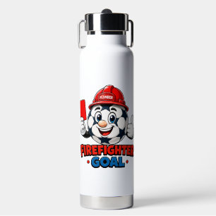Feuerwehrmann Fußball Schiedsrichter Maskottchen Trinkflasche