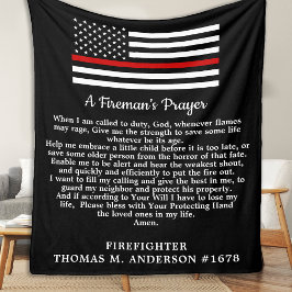 Feuerwehrmann: Gebet-Thin-Red-Line-Feuerwehrmann Fleecedecke