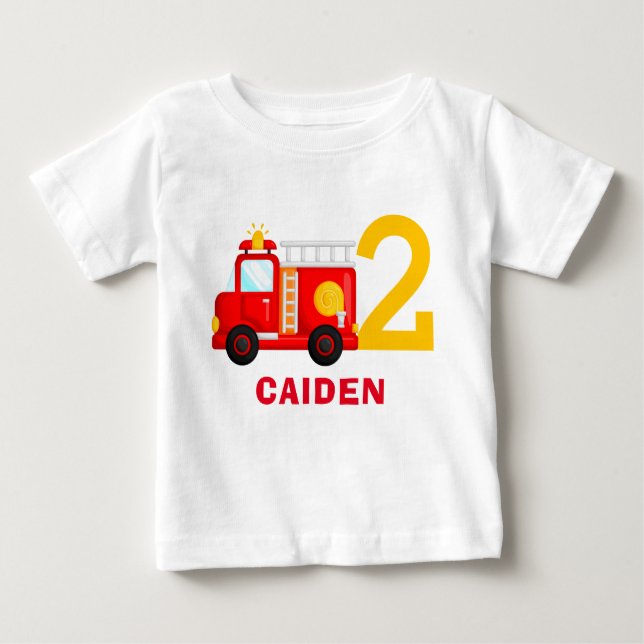 Feuerwehrmann Geburtstagsparty Outfit Baby T-shirt (Vorderseite)