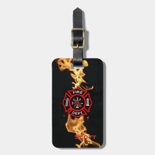 Feuerwehrmann-Geschenk-personalisiertes Gepäckanhänger