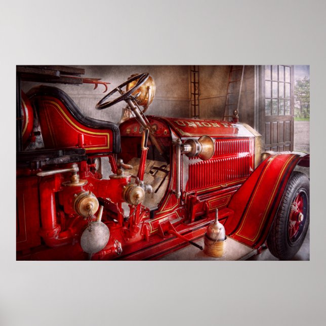 Feuerwehrmann - Gewartet für Anruf Poster (Vorne)