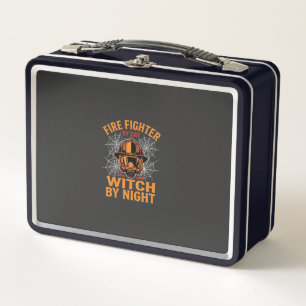 Feuerwehrmann Halloween Hexen Nacht Design Metall Brotdose