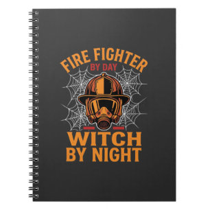 Feuerwehrmann Halloween Hexen Nacht Design Notizblock