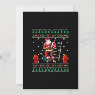 Feuerwehrmann hässlicher Weihnachtspullover Xmas J Feiertagskarte