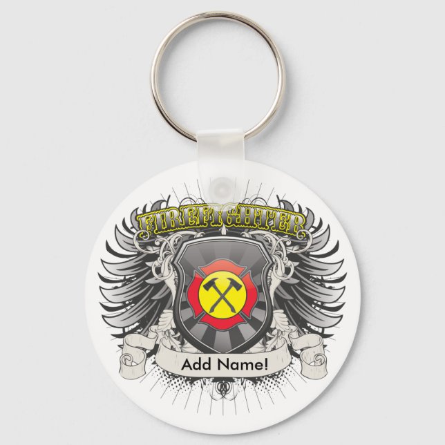 Feuerwehrmann Heraldry Schlüsselanhänger (Vorderseite)