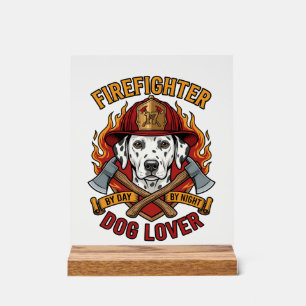 Feuerwehrmann Hunde Liebhaber Dalmatiner Feuerhelm Acrylschild