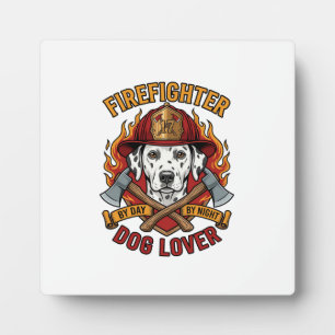 Feuerwehrmann Hunde Liebhaber Dalmatiner Feuerhelm Fotoplatte