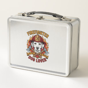 Feuerwehrmann-Hundefreund Dalmatiner Feuerwehrhelm Metall Brotdose