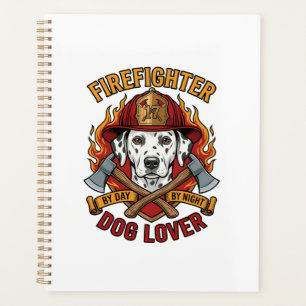 Feuerwehrmann-Hundefreund Dalmatiner Feuerwehrhelm Planer